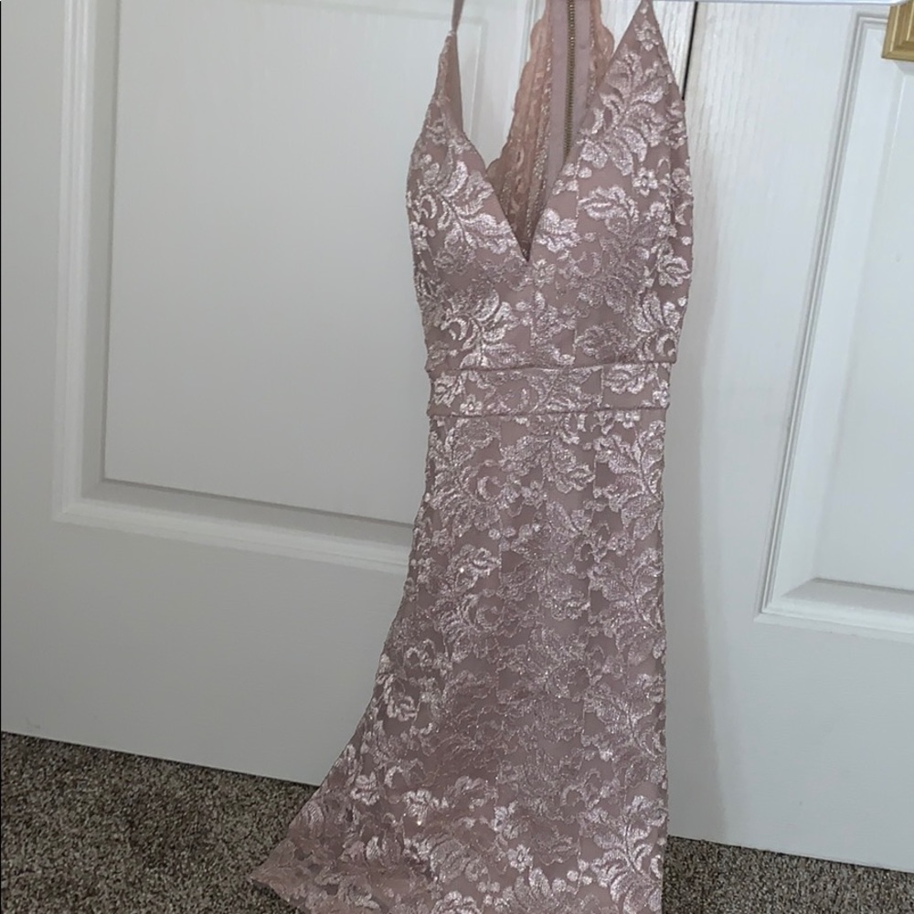 tan hoco dress